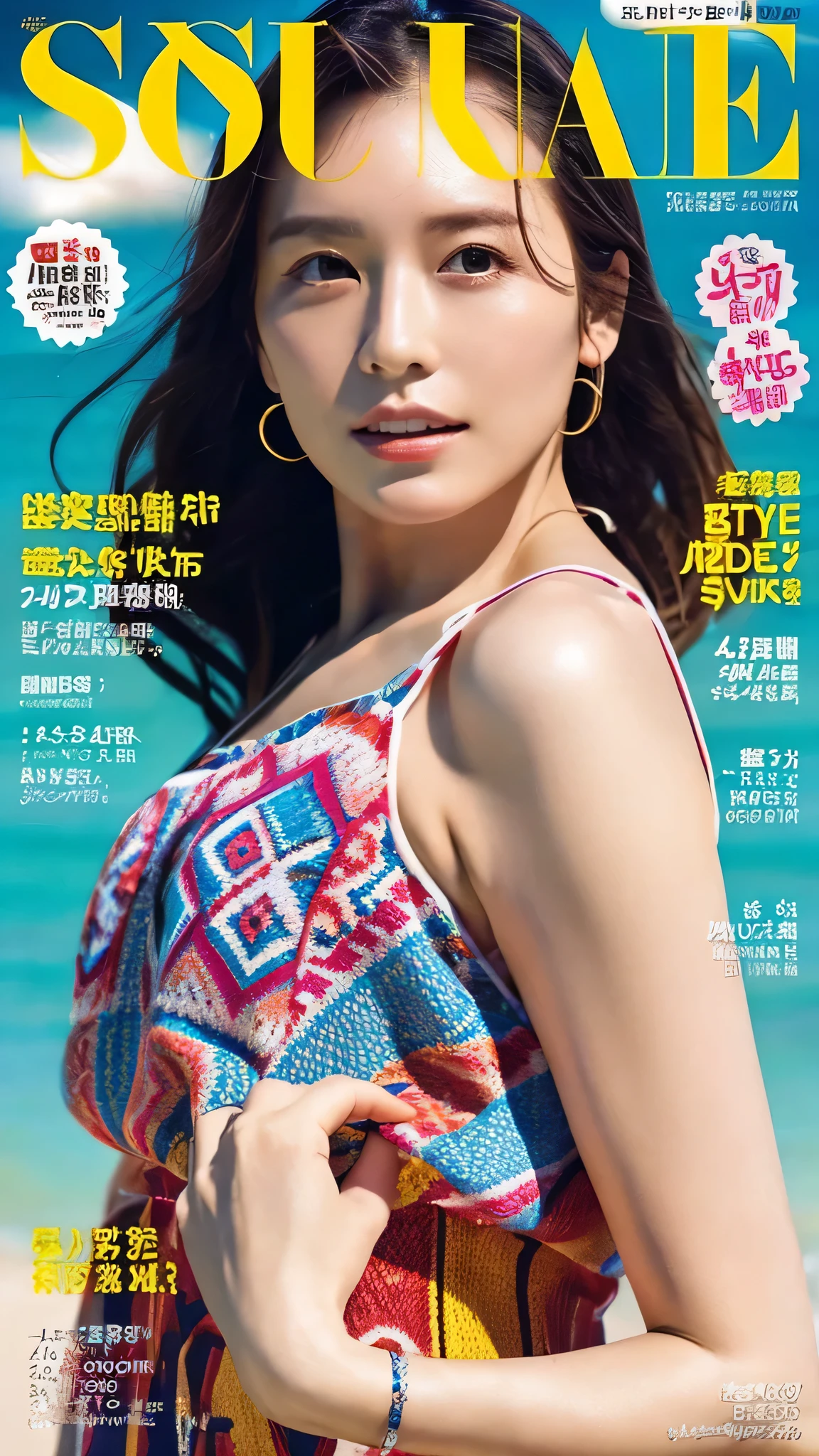 Stylish magazine cover, fashion magazine,summer,actress,One Woman