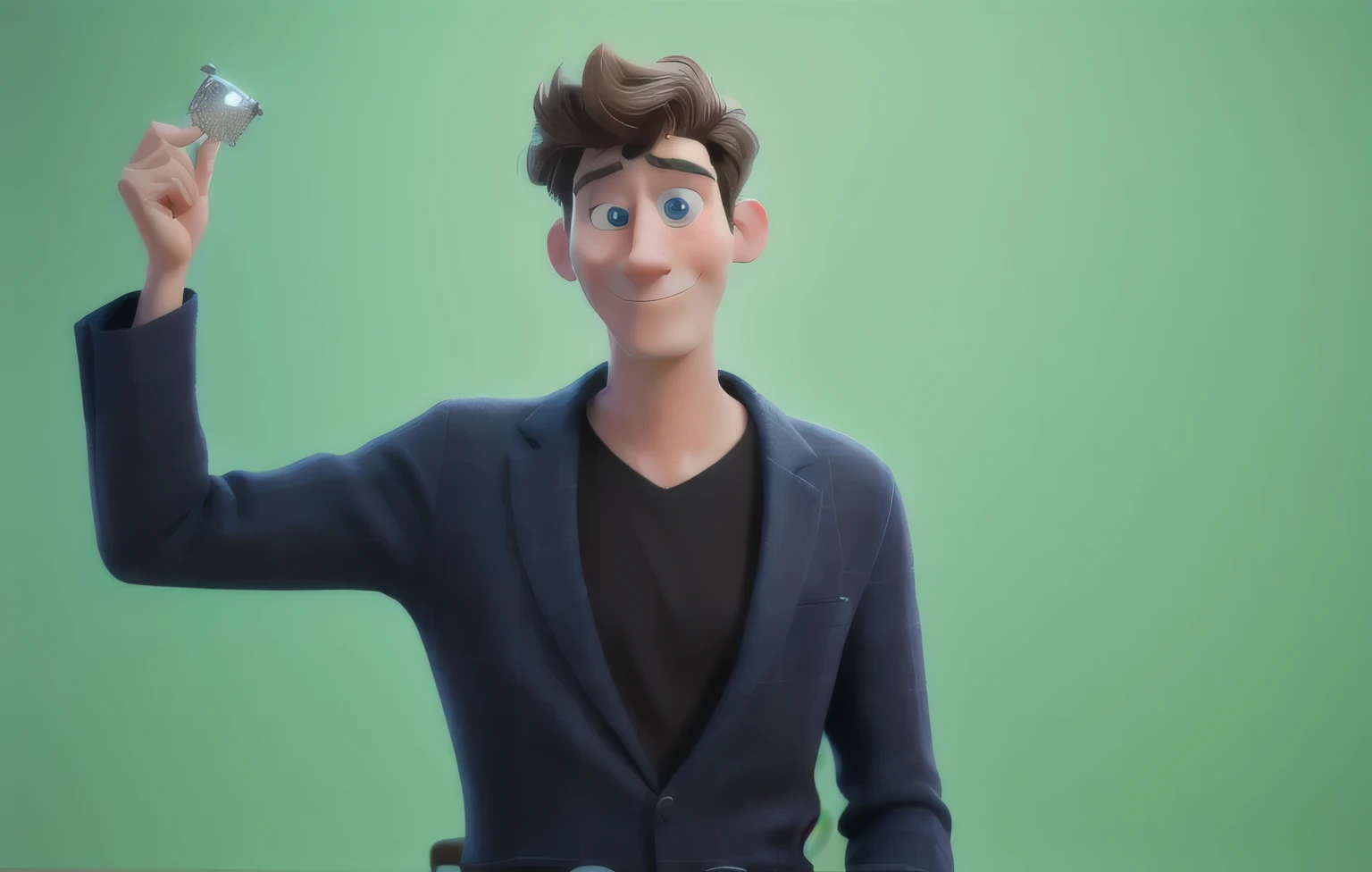 work of art, best qualityer, Pixar-style, white man with diamonds 