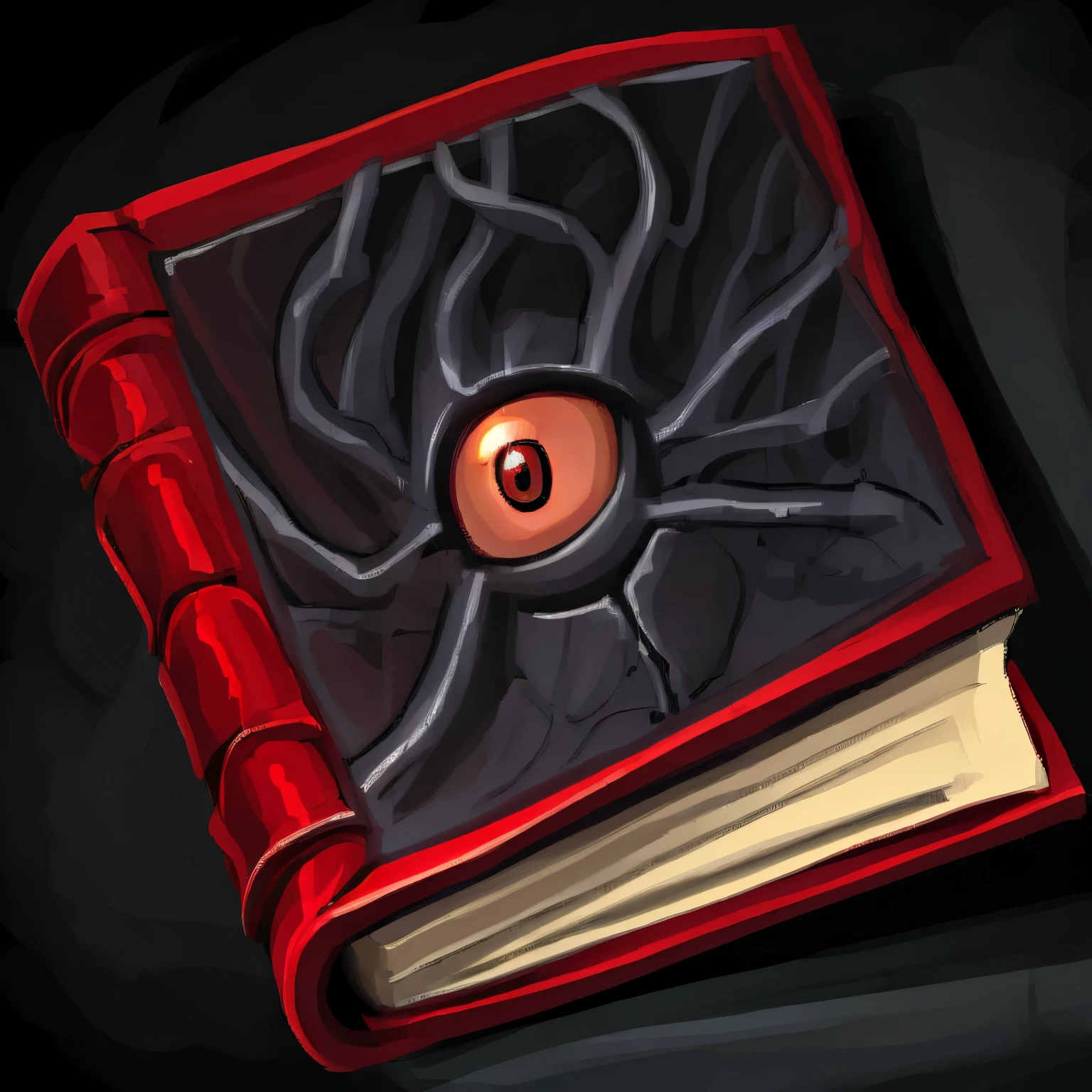 ((masterpiece,best quality)), absurdres, red eye, black book, glowing, floating, veins