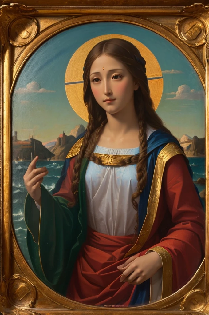 Arafed pintura de uma mulher segurando uma cruz e um livro, por Domenichino, Directed by: Simon Vouet, santa mulher, majestosa mulher de santo, Directed by: Giovanni Lanfranco, por Giorgione, Directed by: Cristofano Allori, Directed by: Antonio de la Gandara, Zurbaran, Directed by: Guido Reni, Directed by: Bartolomeo Cesi