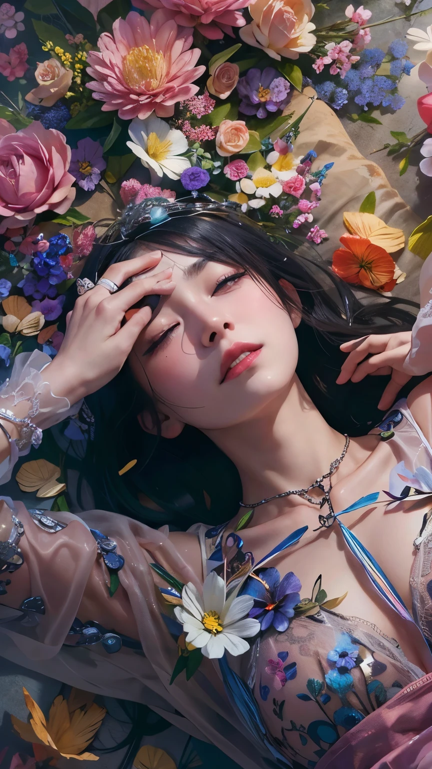 official art, unity 8k wallpaper, ultra detailed, beautiful and aesthetic, beautiful, masterpiece, best quality, (zentangle, mandala, tangle, entangle), (ecstasy of flower:1.2) dynamic angle, cowboyshot, the most beautiful form of chaos, elegant, a brutalist designed, vivid colours, romanticism, atmospheric
