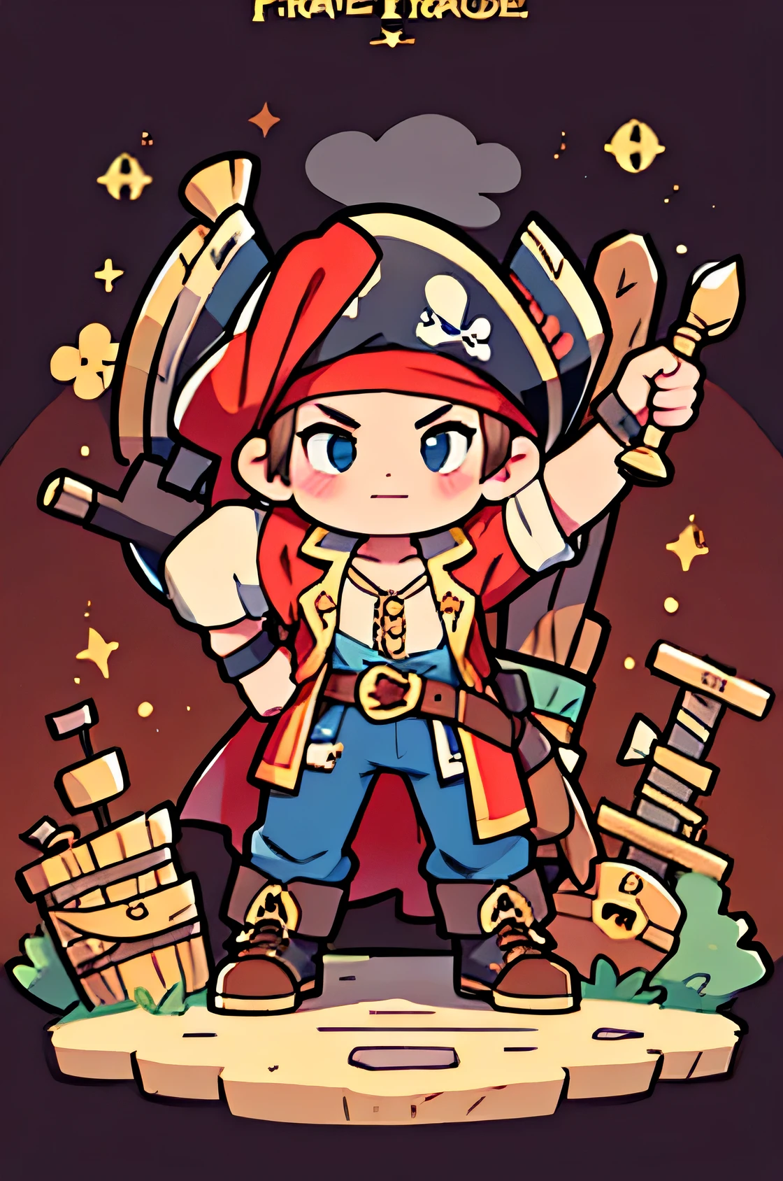 pirate finding treasure.