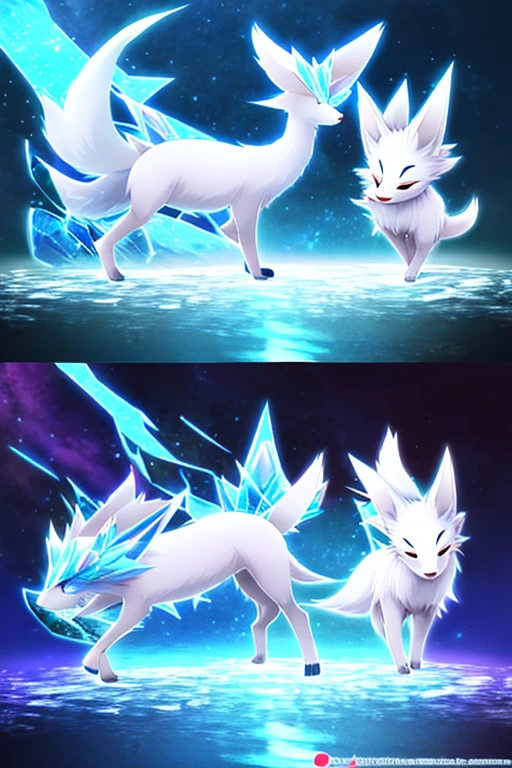 Arctic fox Pokémon and its fusions 