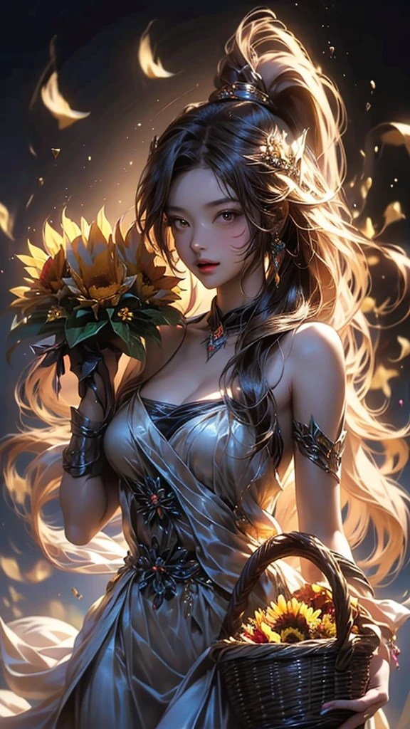 Official Art, Unity 8K Wallpapers, Very detailed, Beautiful and aesthetic, Beautiful, Masterpiece, Best Quality, (Zentangle, Mandala, Entanglement, Entanglement), (Ecstasy of Flowers:1.2), Dynamic Angles, Cowboy Shots, The Most Beautiful Forms of Chaos, Elegant, Brutal Design, Vivid Colors, Romanticism, Thorny Vine, Whirlwind, Intricate Costumes, Intense Colors, Looking Back at the Viewer,
