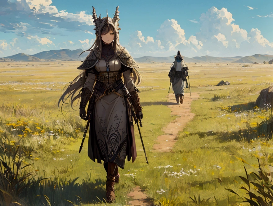 Walking through the grasslands
