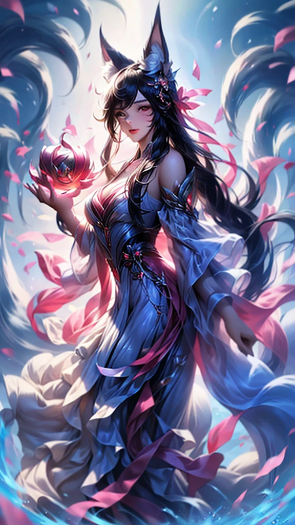 sunflower花田,20 years old,full of sunshine,splendid,sunflower女神(oriental goddess),Large Breasts,Long hair in a ponytail,sunflower長身裙, hand basket,bouquet(sunflower),