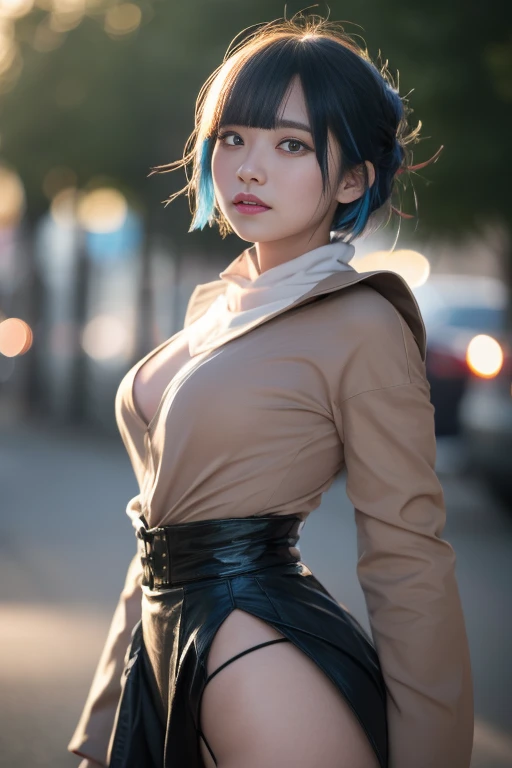 ((Blue Hair、Blue Color、blue eyes、Dark eyeshadow、Dark eyeliner、Short Bob、Vanside clothing、Thin eyebrows))、Browsing Caution、masterpiece、最high quality、high quality、grow、Beautiful poop、High resolution、非常にHigh resolution、RAW Photos、Best illustrations、hyper Realistic、One Girl、Realistic、Ultra-detailed、Photorealistic、Unbelievably absurd、Close-up、Floating Hair、Soft Light、Cinema Lighting、Film Grain、Whole Body Ezbian、Depth of written boundary、Blurred Background、ボケ Depth of written boundary:1.4、Eyes focus、85mm lens、Professional Lighting、Lens flare、Luminous Particles:0.6、Professional Writing、Portrait:0.6、Photon Mapping、Radio City、Physically Based Rendering、Japanese girl、sexual excitement:1.5、A vivid face、Realistic body、Realistic Skin、Big Breasts:1.3、Stylish、Camel Toe、Fair skin:1.1、cute:1.5