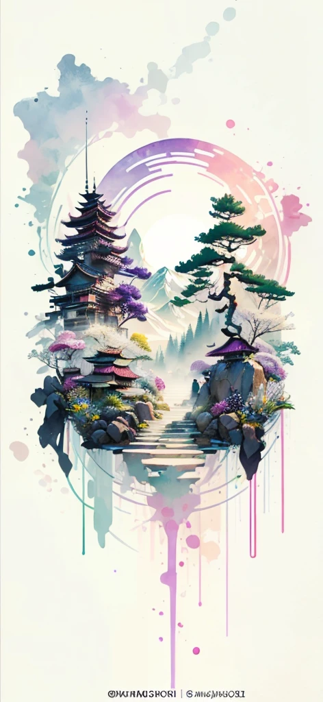(Art by Numbers,Inks and washes:1.2),Nobody, Mountain々, wood, Rivers,Flowers,Lotus flower,Purple Flower,沢Mountainの花(Oriental elements, Chinese colors, Senior Color Matching), (3D sculpture,Rendering with Octane,Volumetric Light,Natural soft light,), (Very delicate:1.2, Losing focus:1.2, Very colorful, Cinema Lighting, Chiaroscuro,Ray Tracing), masterpiece, Super rich,Very detailed,8k, Zurrison_style_wonderful_wall,Based on purple,Paintings with a lot of purple