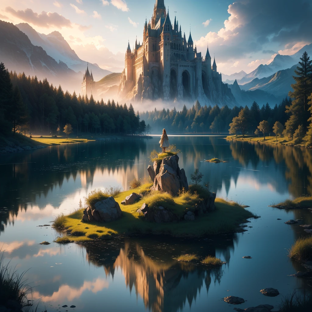 (best quality,4k,8k,highres,masterpiece:1.2),ultra-detailed,(realistic,photorealistic,photo-realistic:1.37),a massive assortment of gemstones, shimmering under a lake of golden magical water, stunning reflection, detailed crystalline structures, intricate facets, radiant lighting, vibrant colors, dramatic shadows, fantasy landscape, ethereal atmosphere, cinematic composition