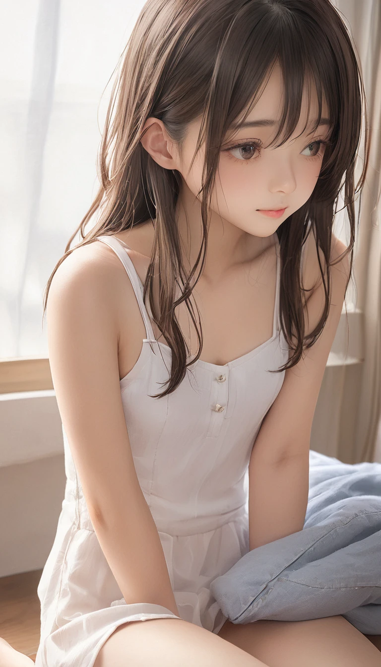 (masterpiece, Highest quality:1.2), One girl, alone,bony body、15 years old、(I breathe:1)