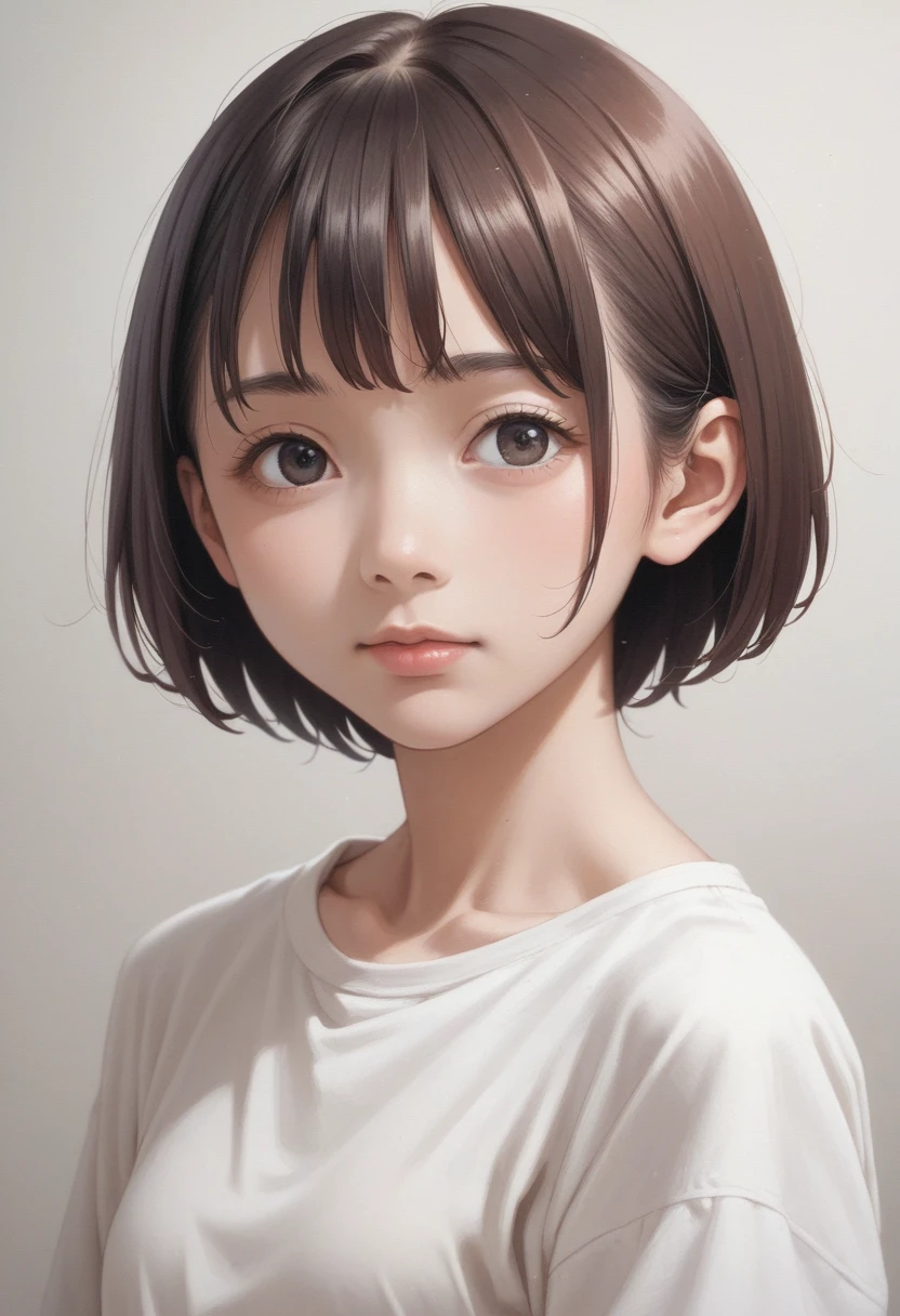 there is a digital painting of a woman with a short hair, soft anime illustration, made with anime painter studio, anime style portrait, painted in anime painter studio, portrait of cute anime girl, portrait of an anime girl, portrait of anime girl, detailed portrait of anime girl, semirealistic anime style, digital anime illustration, anime portrait, portrait anime girl