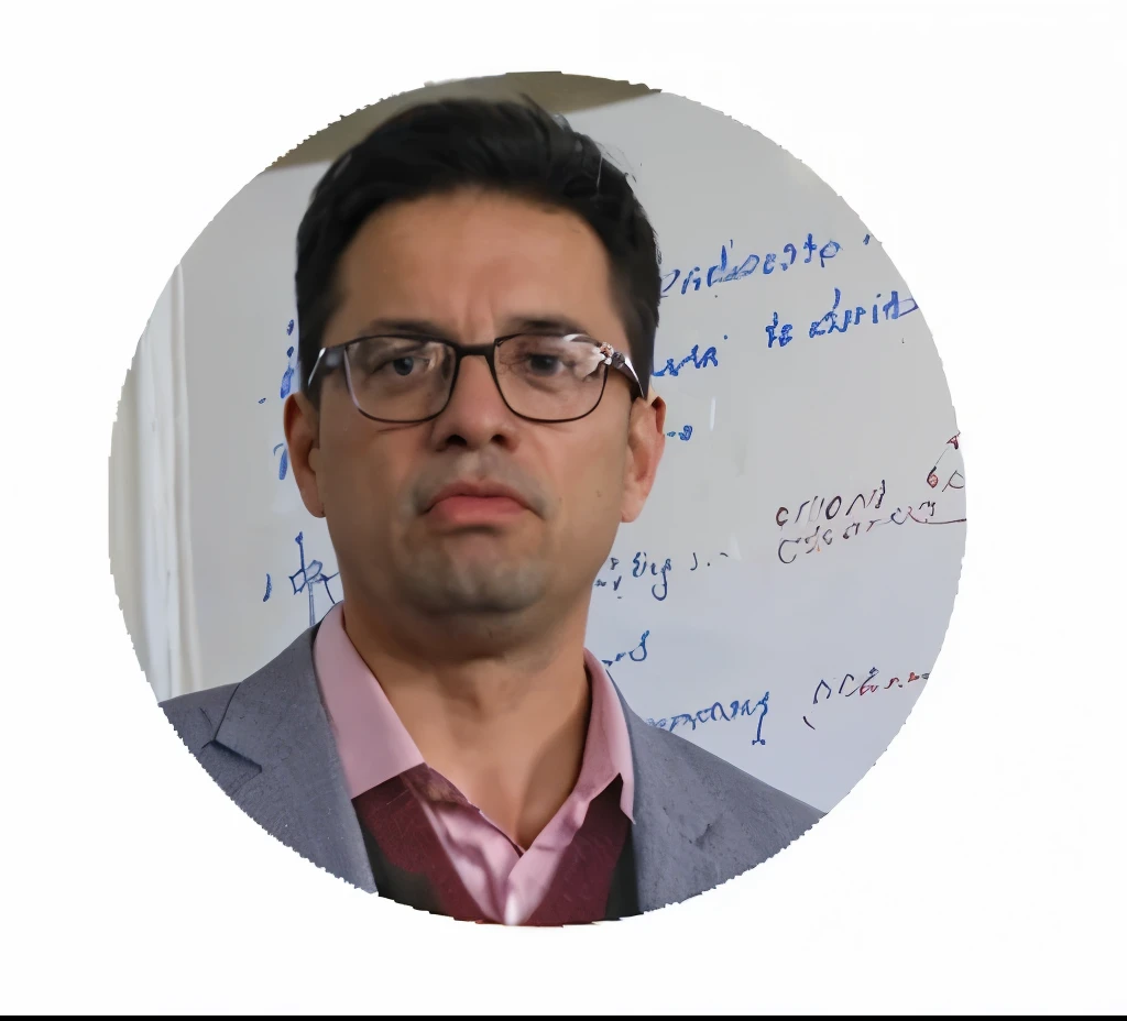 Create a image of my professor delivering a speech in high quality. He has to be standing on a podium. Don’t change his features