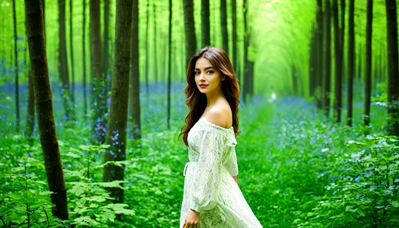 Forest and beautiful woman