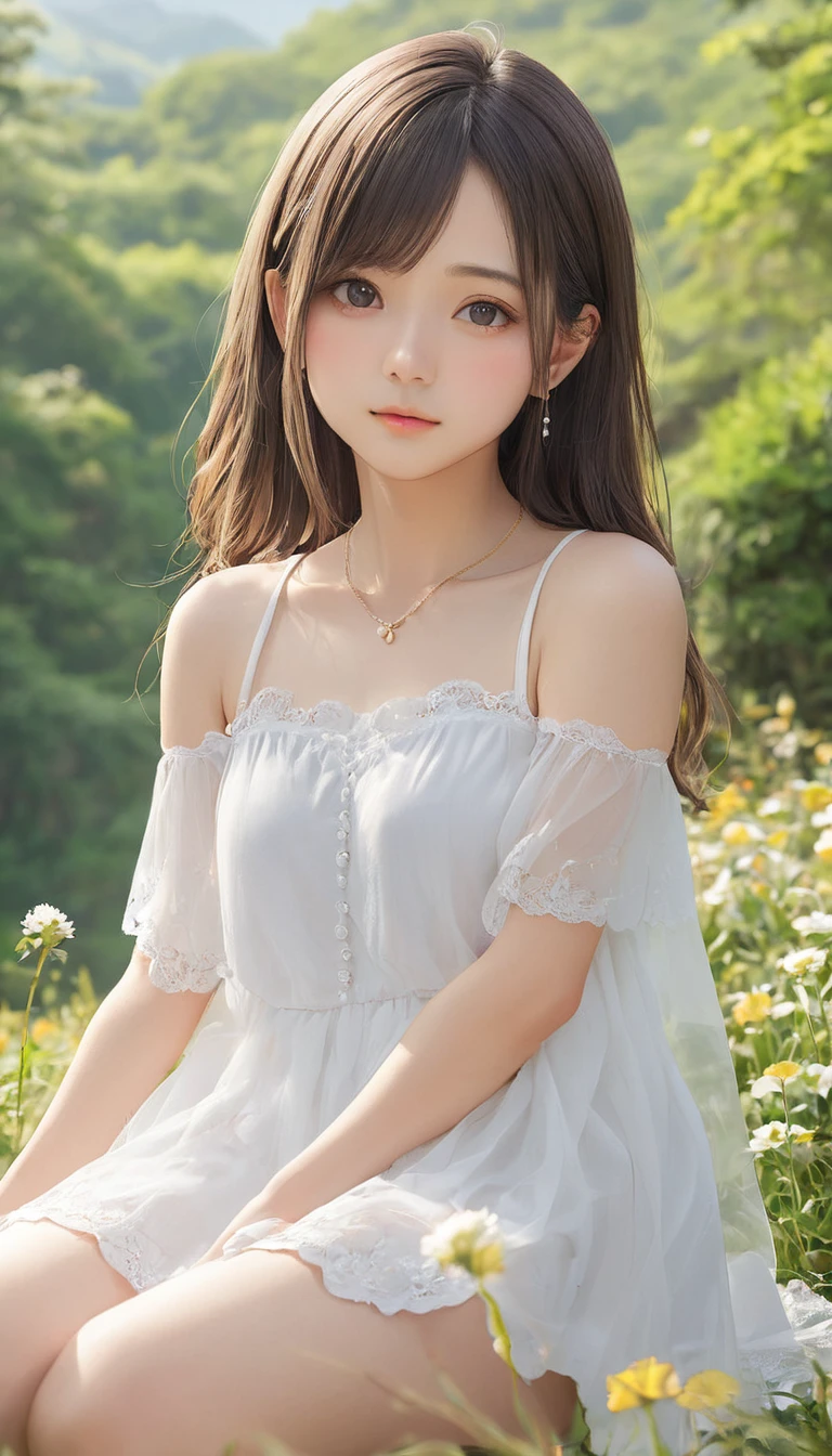 (masterpiece, Highest quality:1.2), One girl, alone,bony body、15 years old、(I breathe:1)
