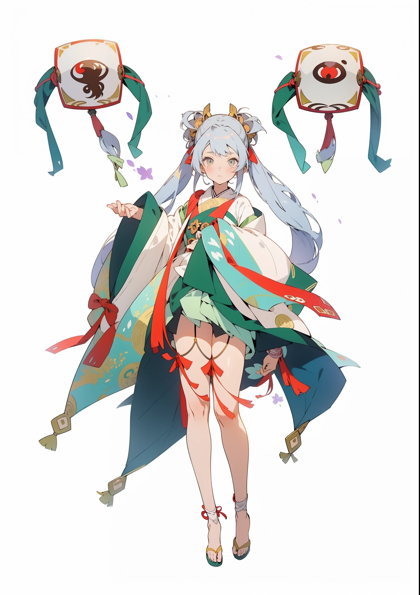 Japanese style,Japanese,lantern,kimono,White twin ponytails,Sieve Elements,Red ribbon art nouveau style, Posters in the theater, (((Artworks of Alphonse Mucha))), Upper Body, blush, contour ,(masterpiece, finely detailed beautiful eyes: 1.2), 1 Girl, Solitary, beautiful, nitty gritty, Extremely detailed, best quality, complex, sharp, Digital Illustration,1 Girl, long hair anime girl, Anime cute art style, Anime visuals of cute girls, Best Girl in Anime, Nakano Tree Fan Art, Beautiful anime girl, Smooth anime CG art, Attractive anime girl, Charming anime girl, Cute anime girl, Shining eyes, Large target