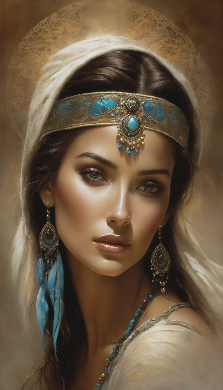 a beautiful woman, in the style of lee bogle