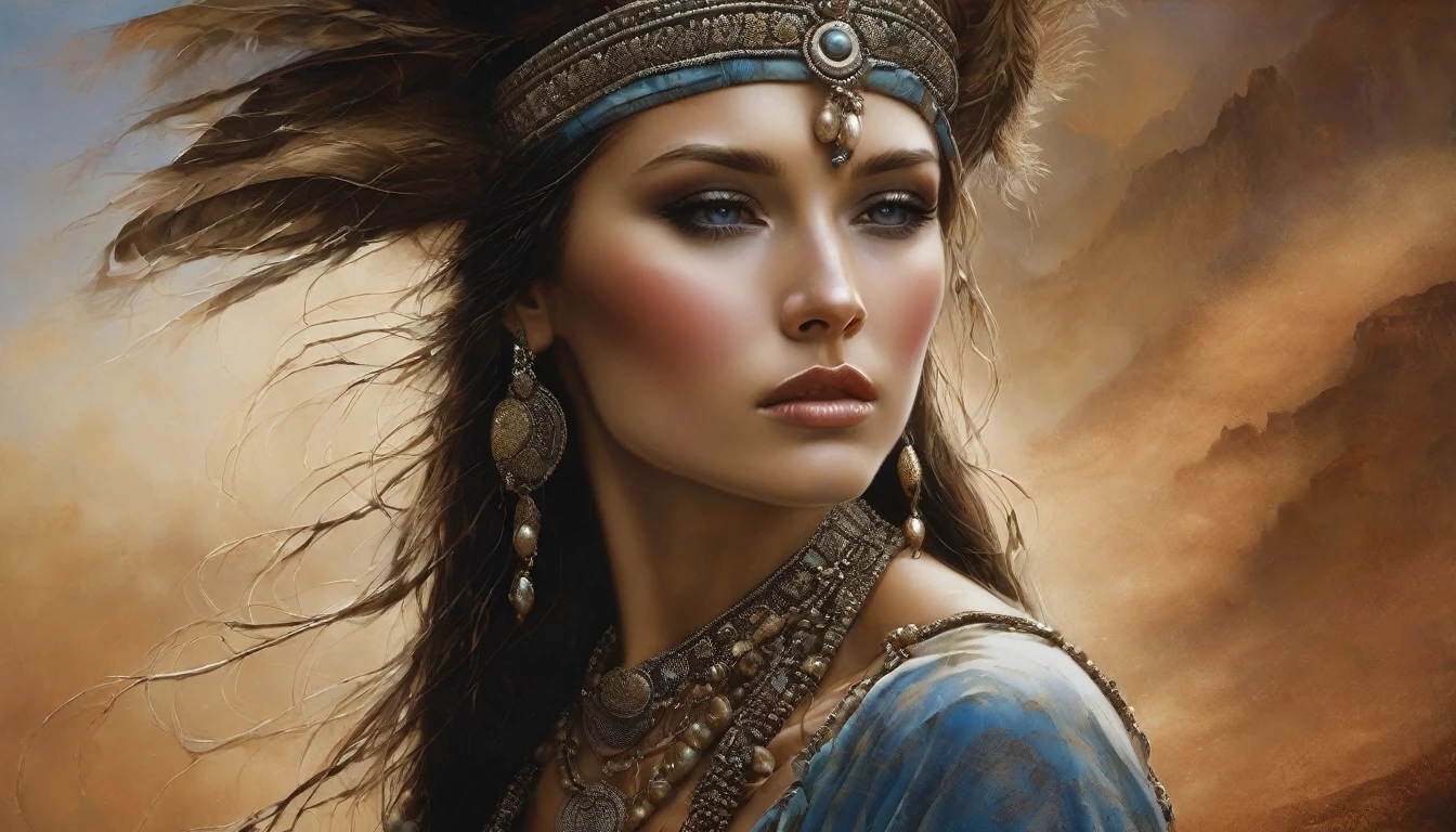 a beautiful woman, in the style of lee bogle