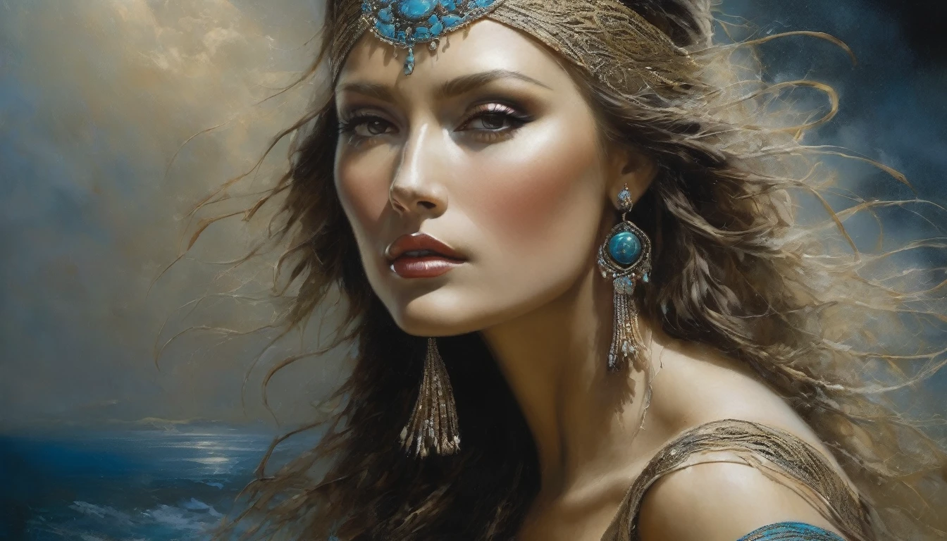 a beautiful woman, in the style of lee bogle