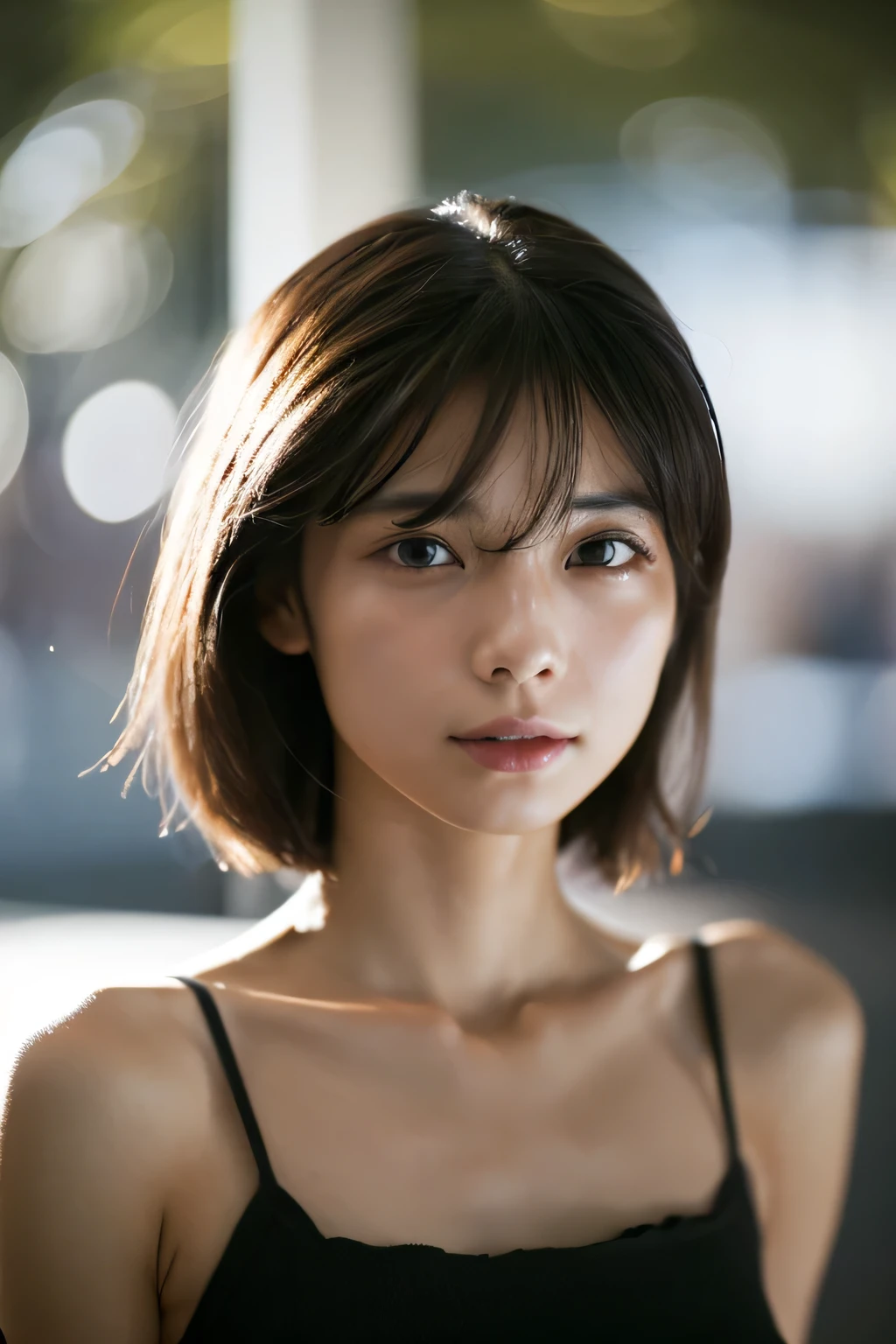 (Hyper Reality: 1.35), (Realistic: 1.4), A beautiful Japanese woman, smile, alone. (((No makeup))), masterpiece, 最high quality, high quality, alone, Very good, Puberty, Only one girl, Well-trained slim body, muscular, slim body, breasts apart, (最high quality)),((Very delicate and beautiful)),((Very shallow depth of field)), ((Incredibly shallow depth of field)). Familiar, ((Very delicate and beautiful)), (((Very shallow depth of field))), (((Unbelievably absurd))), dark brown hair, blowing boyish bob hair, shag messy hair, wolf cut, big hair, Windで揺れる髪, Slim body type, ((( Camera Eye)))), (((small ))), Looks like a salon model, Cool face, Neutral facial features,(ecstasy:1.3) ,(slut:1.2),(vulgarity:1.3),(fucked silly:1.1),(steam:1.1),(Wet:0.8),(trembling:0.8),(tears:0.7) ,(drooling:0.6),(sweat:0.8),open mouth, poor, Dynamic Angle, Focus on the woman's eyes, {Particles of light}, Detailed Background, Soft lighting, (dramatic), sunset, very beautiful sunset, Live Action, Realistic, (blurred background), (((11 years old))), (((Wind))), ((Movement)), ((emotion)), ((colorful)), ((Baby Face)), Wither, sea background, (((Composition above the knees))), walking, sleebless turtle neck halftop knit clothes, hot pants,