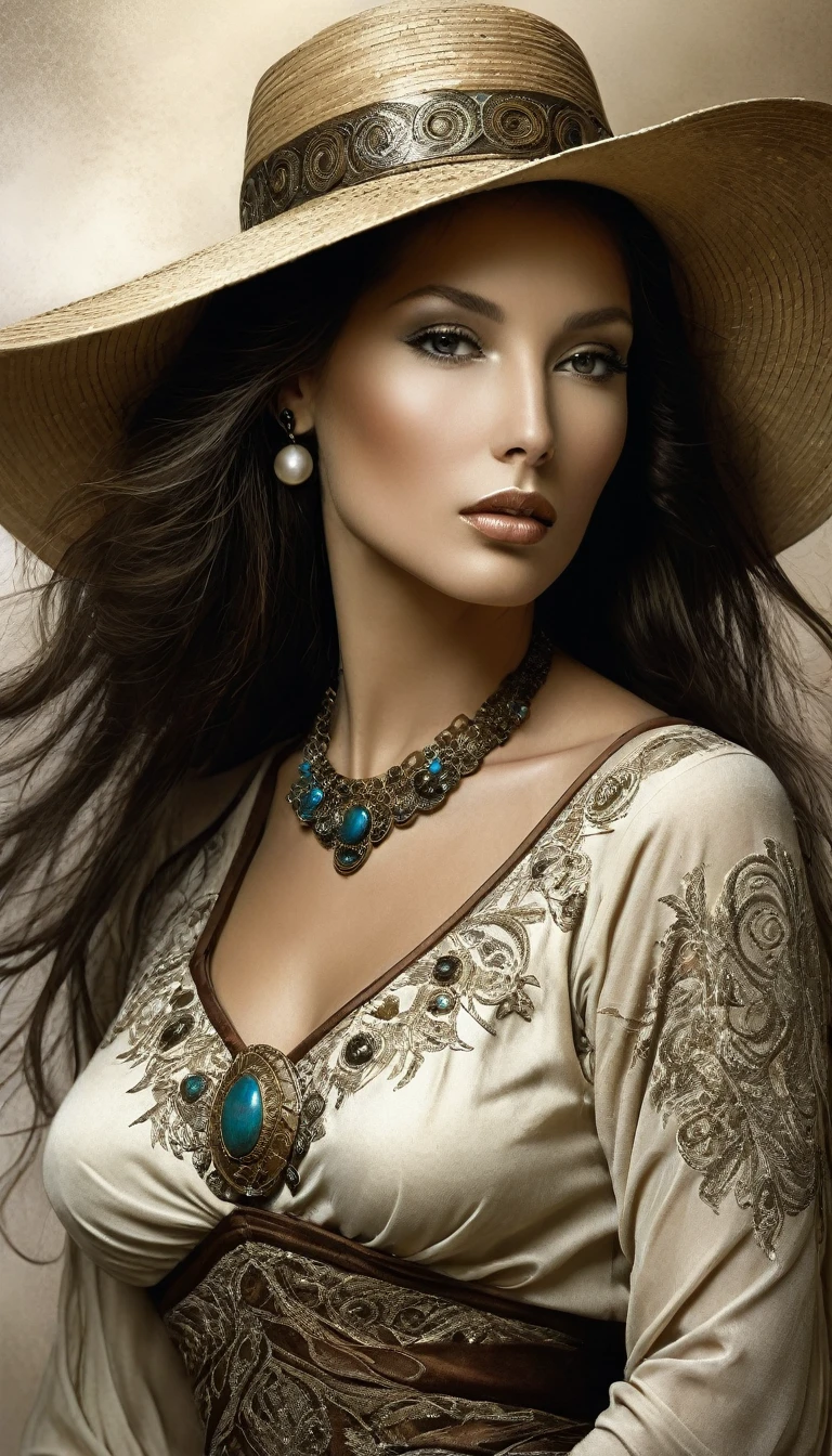 a beautiful woman, in the style of lee bogle