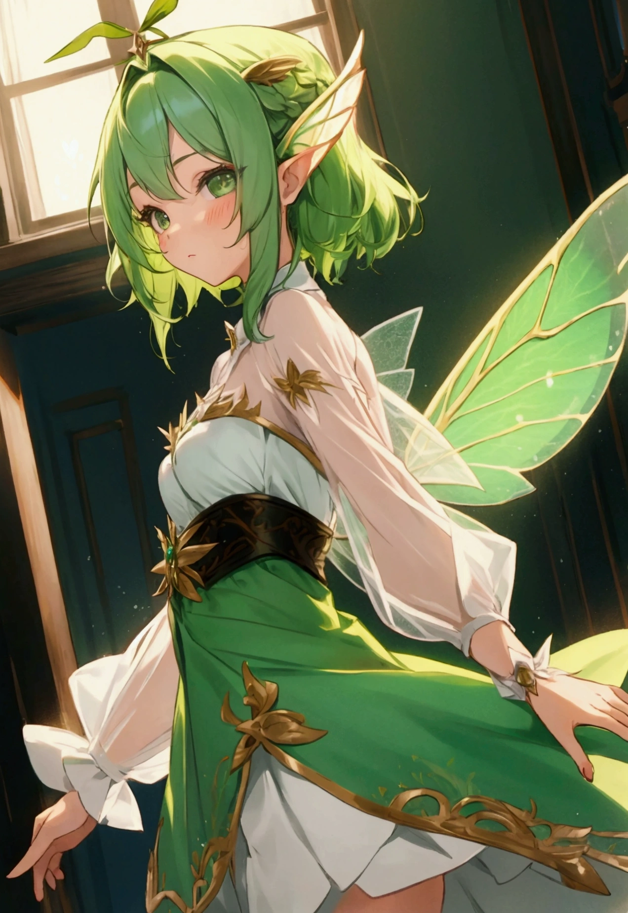 Female, Young Adult , Green hair, Fairy Wings