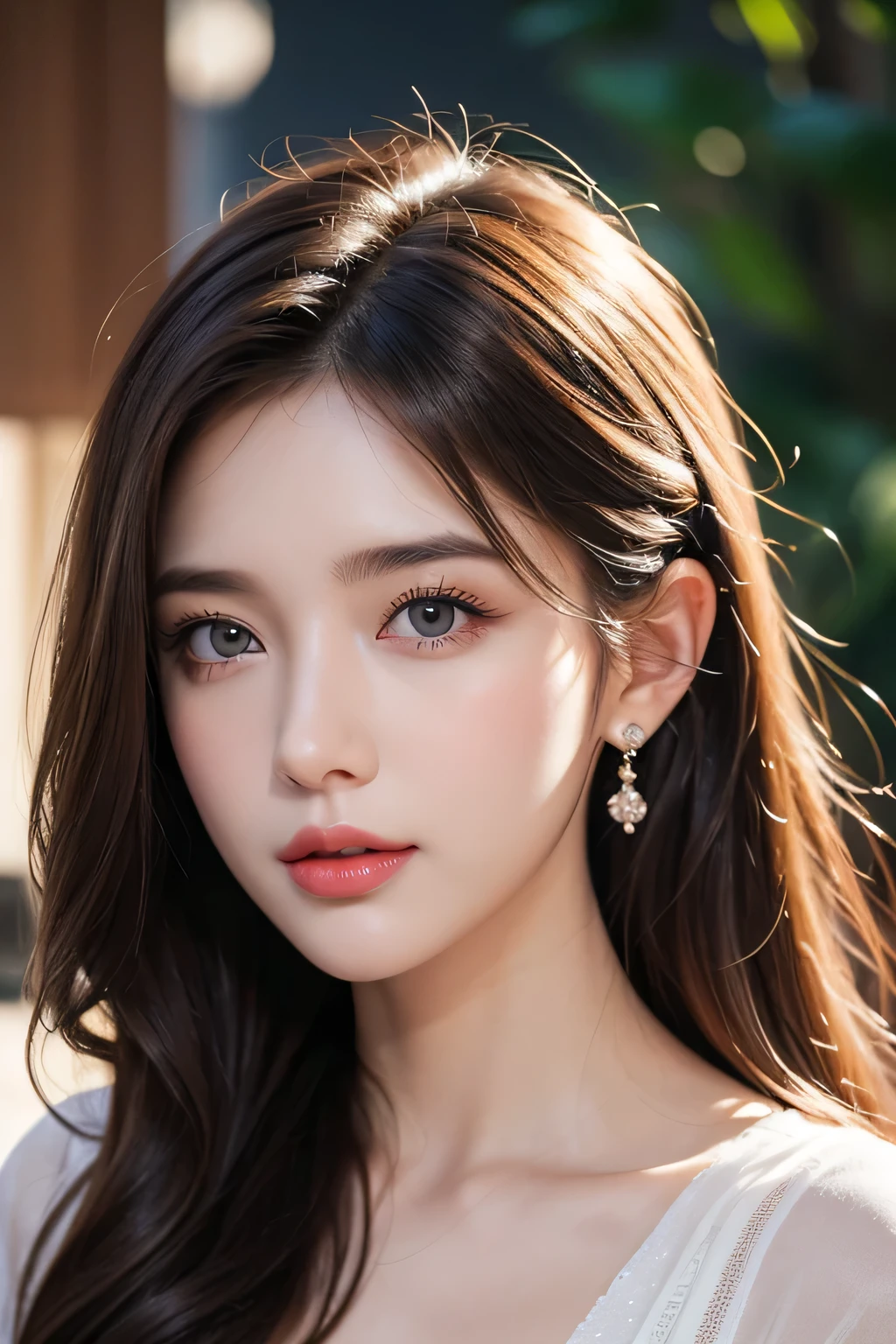 High-quality work，Realistic works，Super premium graphics，8K HD CG works，high quality graphics，High-definition and exquisite CG works，10x pixels，Ultra-fine details：1.1，Advanced technical details：1.1Realistic photo effects，Interior lighting effects：1.5，natural soft light：1.5. Light effect（Virtual light effects：1.8），ultra high resolution，shining dress，sliver long hair，silber hair，transparenthair，high detailed hair（Quality hair details：1.1）Clear eyes，Double eyelids look good，Sharp eye makeup, Create exquisite eyelash makeup, tthin eyebrows, Ultra-detailed eyes，a tall nose, lovely red lips, rosey cheeks, With delicate makeup on her face , pretty face, The face shape is perfectly proportioned,（Advanced facial details：1.1）Masterpiece, highest quality, realistic, very detailed. Subtleties High resolution 8k wallpaper beautiful woman. Wearing a dark blue see-through shirt. Great bar restaurant. At night. Light brown messy hair. The perfect dynamic composition of beautiful and beautiful eyes gradually in 25 year old woman has a long light brown hairstyle with slight bangs.,Dress up and have a unique style. ,Light brown eyes and beautiful They are cute and fun playmates.,Wear glasses with a beautiful and modern design.,Beautiful, healthy, white-pink skin.,small mouth. Women's artwork，Dress full body video，Realism，Amazing Cleavage，My eyes are very bright today
