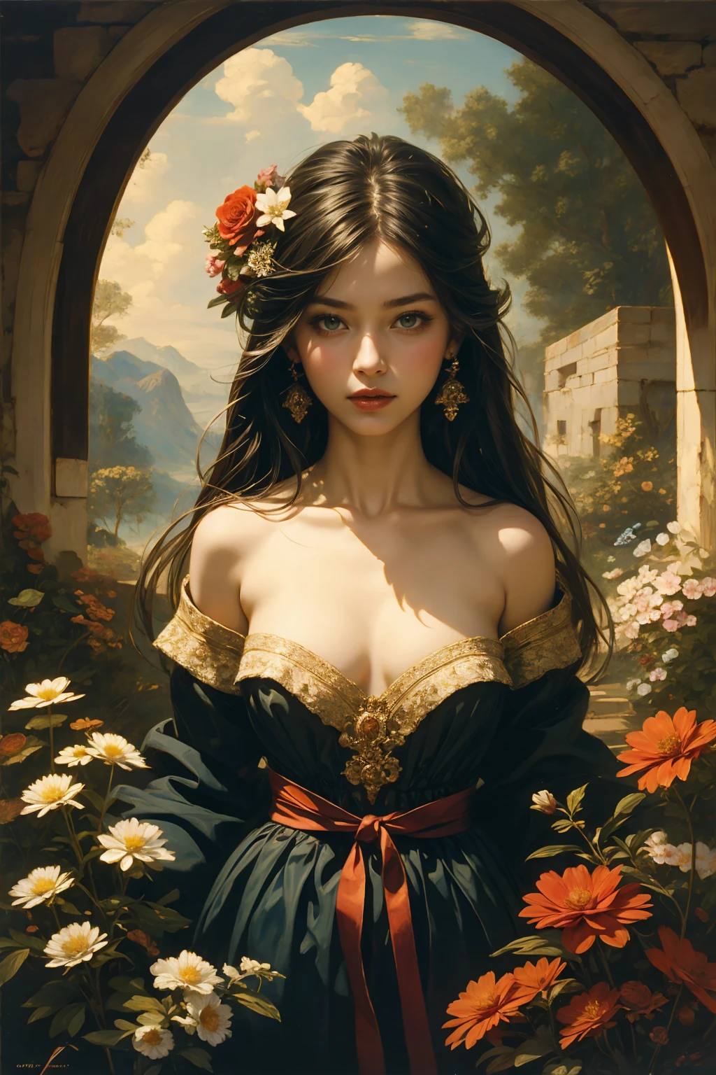 portrait Rose Williams wearing sexy hedgehog costume, against the background of the garden, character portrait, 3 9 9 0 s, long hair, intricate, elegant, highly detailed, digital painting, artstation, concept art, smooth, sharp focus, illustration, art by wlop, charlie bowater and alexandra fomina