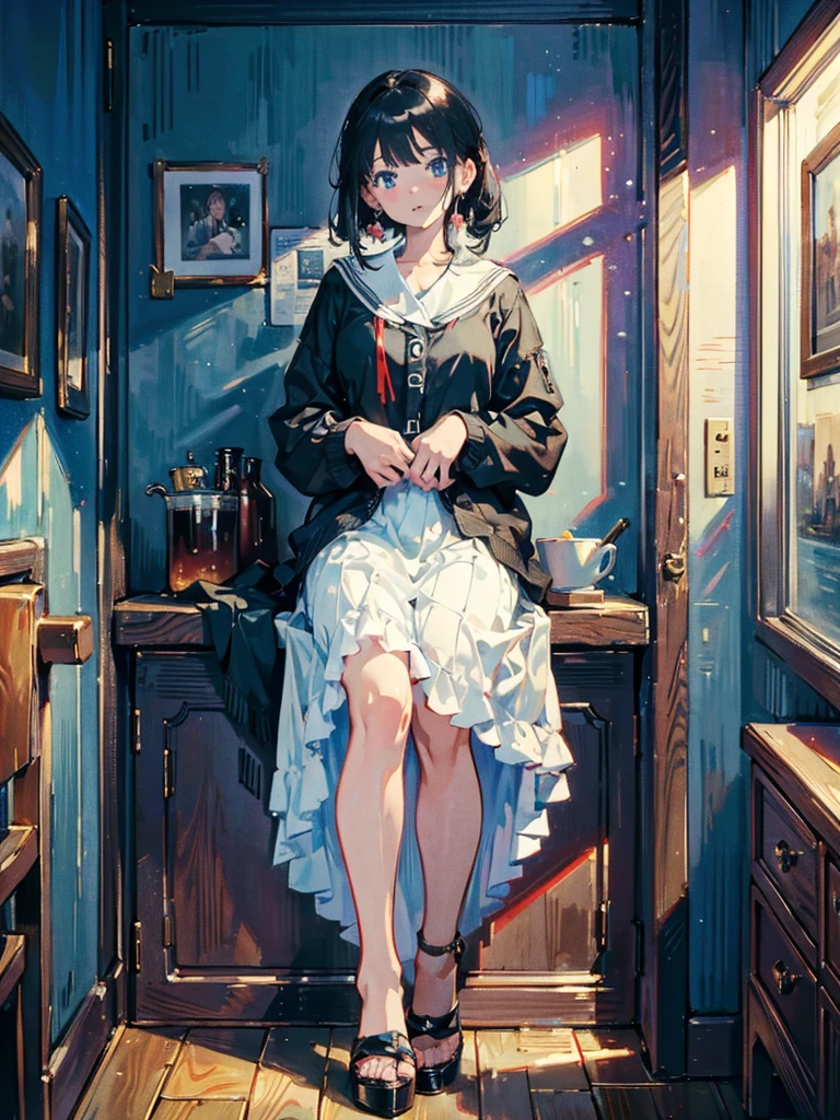 (Highest quality、High resolution、8k、masterpiece: 1.2)。She's curvy yet slender。Quite detailed。Aggressive fighting stance。god々Shi。Circle of angels overhead。Floating on white wings。Transparent black narrow eyes、Vulpix、transparent black hair。White Snake。Nine-Tailed Fox。smile。I'm floating in the air。Glaring at the viewer from below and pointing his hand。Onmyoji on the forehead。Zatoichi、Draw your sword術、Draw your sword、wave cannon、Energy bullets。Place your hand on a Japanese sword。Close your eyes and sense the presence。He has a cool Japanese sword。A girl and a Japanese sword。Smile so you can see your teeth。Aura overflowing。The twin tails pop out、Her long hair is messy and swaying in the wind。The wind blows from underneath。Gorgeous traditional kimono、kimono、original character、Traditional Japan landscape、world heritage、Kiyomizu Temple、Kinkakuji Temple、Byodoin Temple Phoenix Hall。Roll up the sleeves of a long kimono、Holding a Japanese sword、Tattoo、Depth of written boundary。