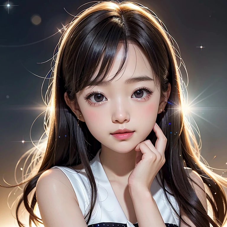 (ExtremelyDetailed ((Personification as a LittleGirl of (" Miwako Kakehi ")))) DelicateClothing Textures. High-level UltraDetailed Wallpaper, (8K TopQuality Masterpiece of CommercialPhoto), PerfectLighting, Absurd MysticSight Tyndall Effect Scattering (StudioGray background with (Overflowing oodles RainbowColor (Starry Particles BokeH))), (Assfocus RoundlyButts) (Exposed SFW) BREAK (Acutance:0.88) (NOGIZAKA FaceVariations) Extremely Detailed KAWAII face, Childish PerfectAnatomy, CaptivatingGaze ReflectiveEyes with (SparklingHighlights:1.28), DoubleEyelids with (Delicate VoluminousLong Eyelashes:0.88), GlossyRED Lips with BeautifulDetails, PUNIPUNI RosyCheeks, Radiant PearlSkin with clear transparency, Glowing DowneyHair, { (Dynamic Joyful expressions LifeLike Rendering:1.4) | (:d) } . (large eyes:-1) .