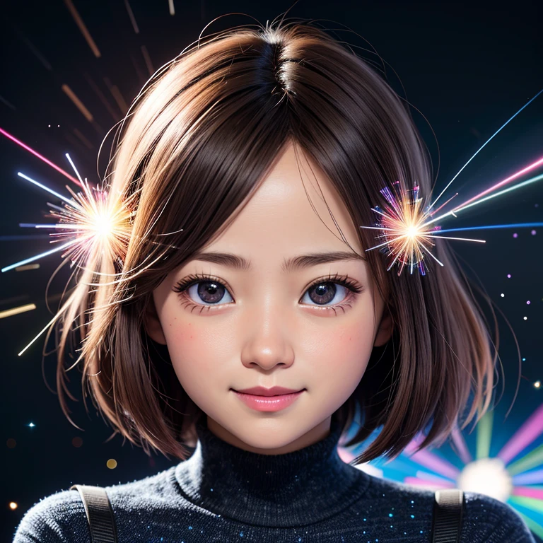 (ExtremelyDetailed ((Personification as a LittleGirl of (" Risa Yukihira ")))) DelicateClothing Textures. High-level UltraDetailed Wallpaper, (8K TopQuality Masterpiece of CommercialPhoto), PerfectLighting, Absurd MysticSight Tyndall Effect Scattering (StudioGray background with (Overflowing oodles RainbowColor (Starry Particles BokeH))), (Assfocus RoundlyButts) (  SFW)  BREAK  (Acutance:0.88) (NOGIZAKA FaceVariations) Extremely Detailed KAWAII face, Childish PerfectAnatomy, CaptivatingGaze ReflectiveEyes with (SparklingHighlights:1.28), DoubleEyelids with (Delicate VoluminousLong Eyelashes:0.88), GlossyRED Lips with BeautifulDetails, PUNIPUNI RosyCheeks, Radiant PearlSkin with clear transparency, Glowing DowneyHair, { (Dynamic Joyful expressions LifeLike Rendering:1.4) | (:d) } . (large eyes:-1) . 