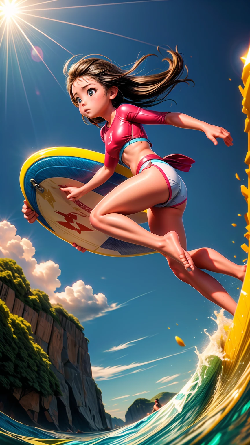 Girl surfing、