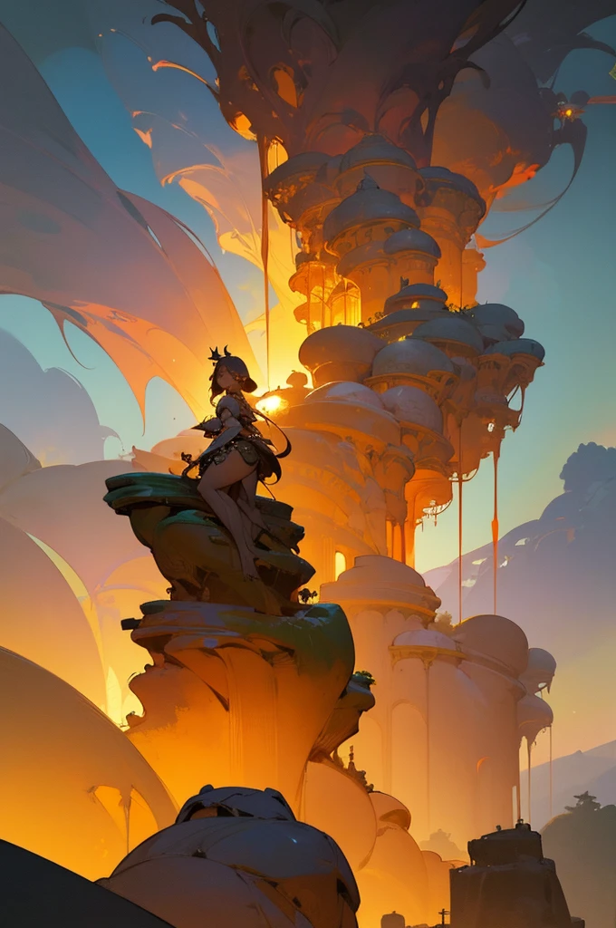 a beautiful detailed girl in a scenic bangkok landscape, peter mohrbacher style, realistic film grain, 8k detailed, high quality, cinematic lighting, muted colors, intricate details, dramatic atmosphere, stunning scenery, lush tropical foliage, ornate architecture, glowing golden sunlight, mesmerizing atmosphere
