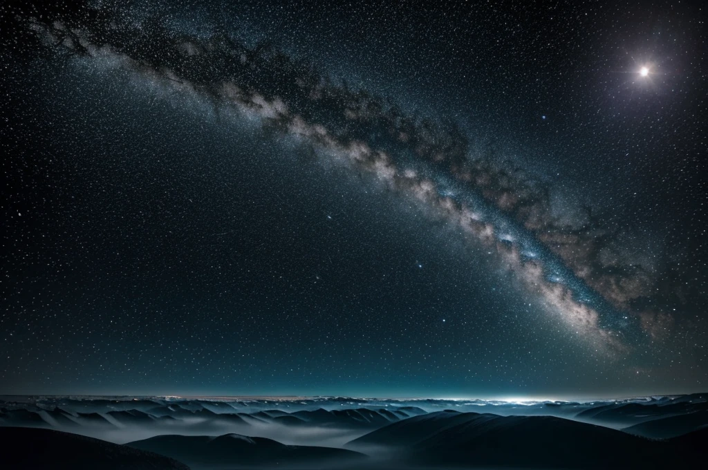 The vast starry sky of the universe，spacecraft，Moon