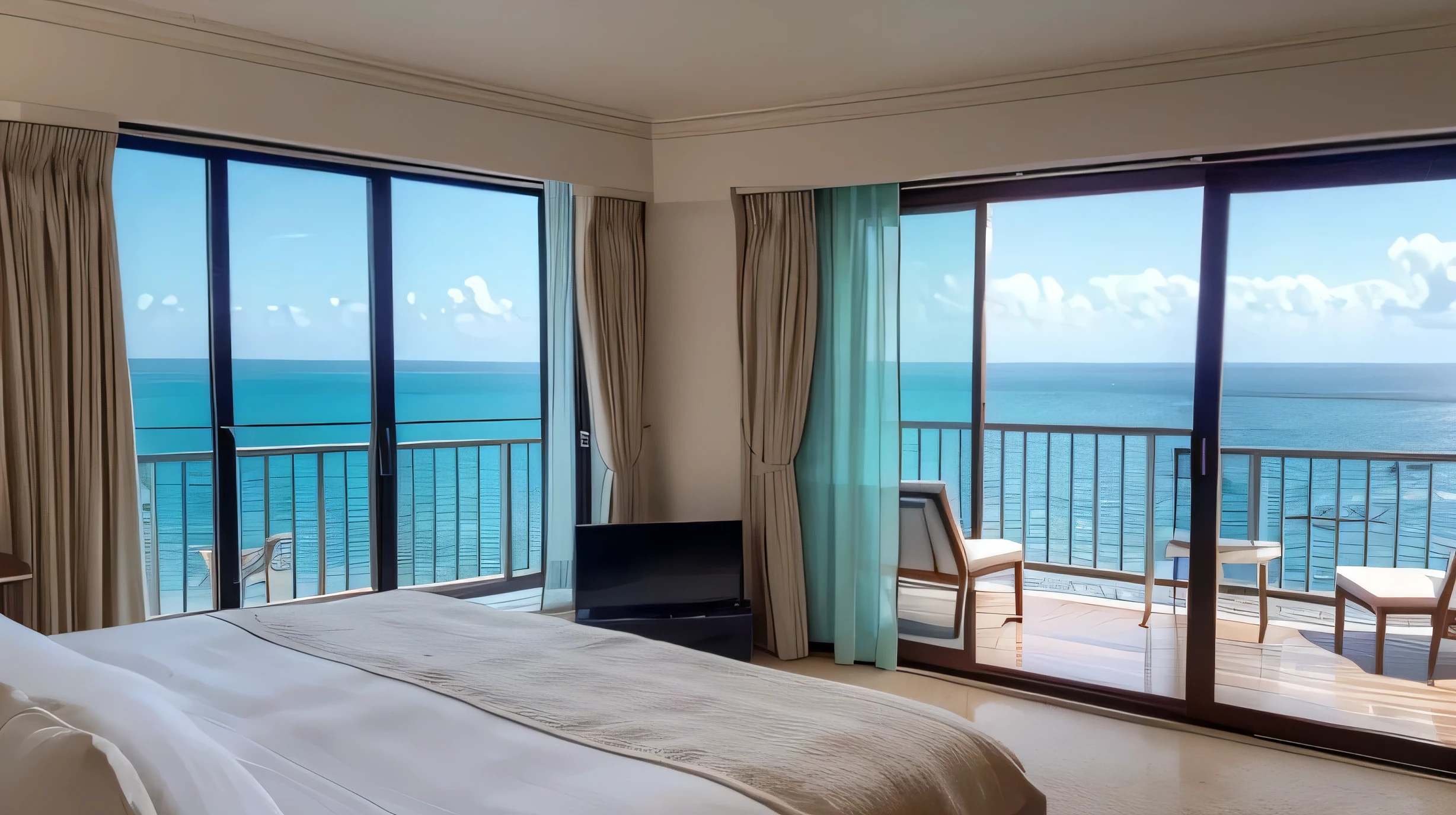 Image of an ocean view room with an attractive open sea view