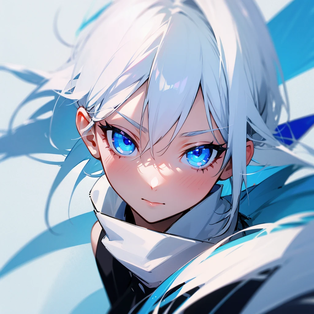 White hair blue eyes