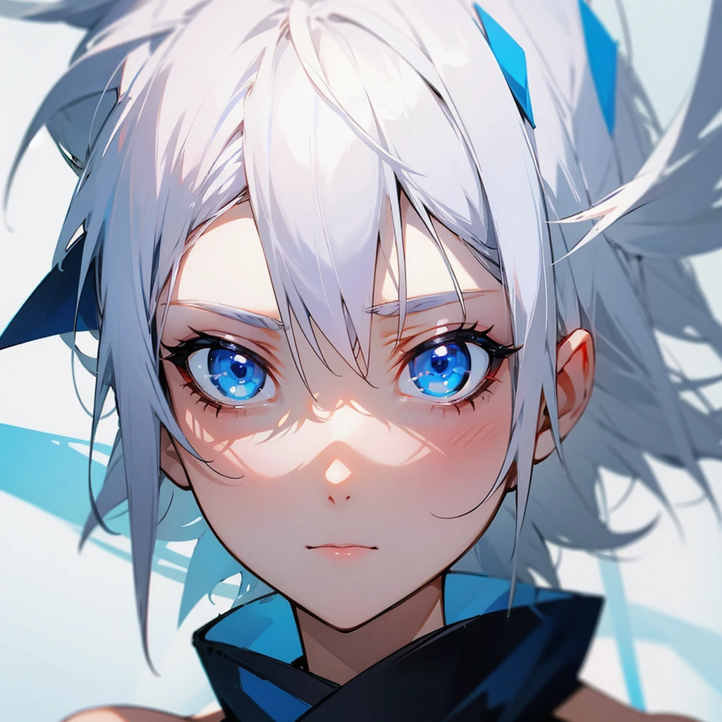 White hair blue eyes