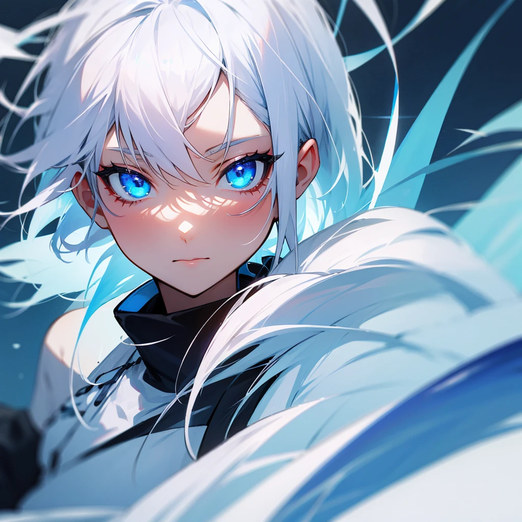 White hair blue eyes