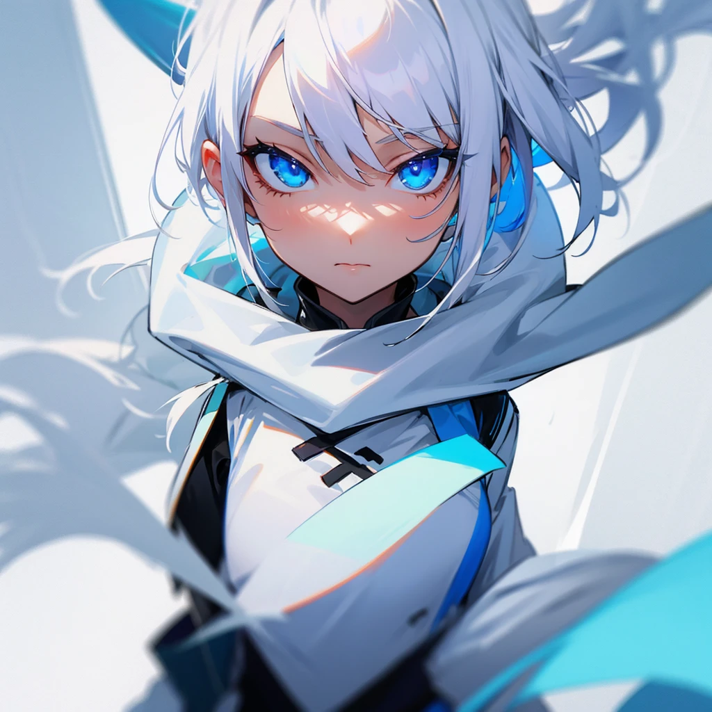 White hair blue eyes