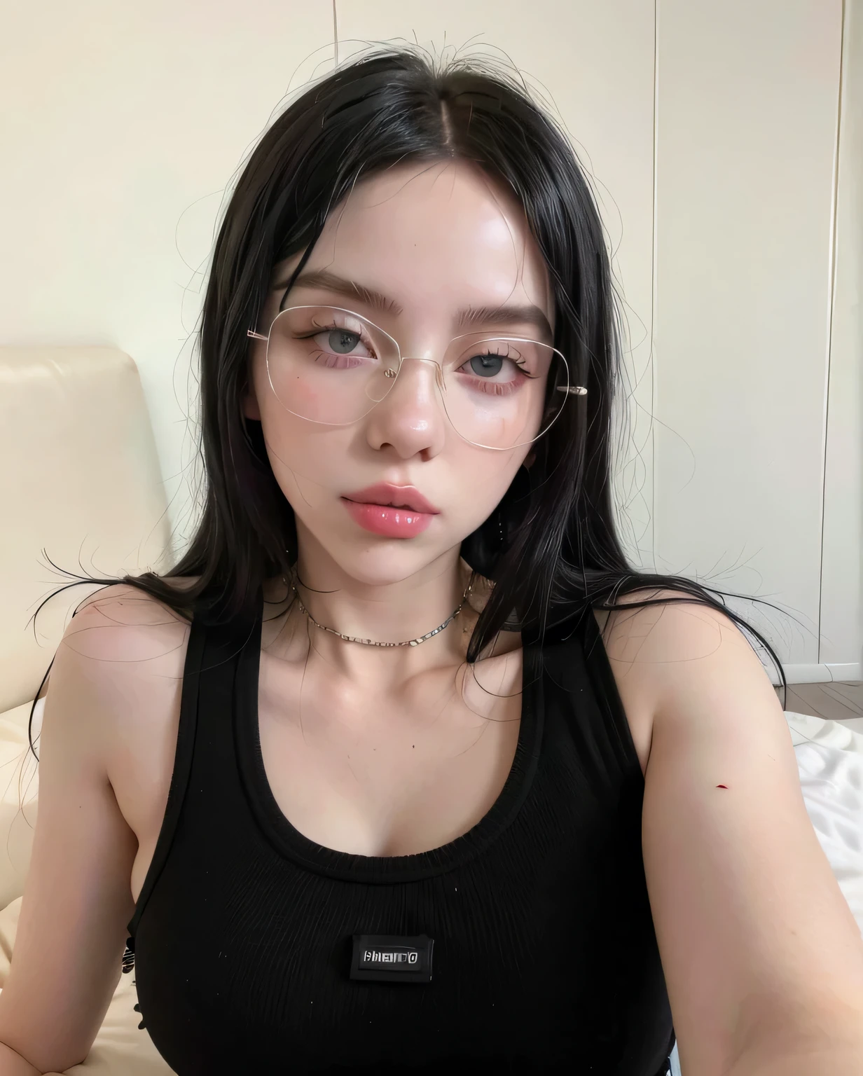Blonde woman with long hair and piercings posing for a photo., with long black hair, with long black hair, Perfect white hair girl, Ava Max, tifa lockhart with black hair, pale porcelain white skin, anime girl in real life,  with black hair, extremely black hair, very black hair, with long black hair, her hair is black
