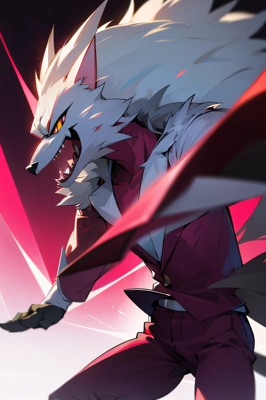 Um Hisuian Zoroark shiny, macho e anthropomorphic.