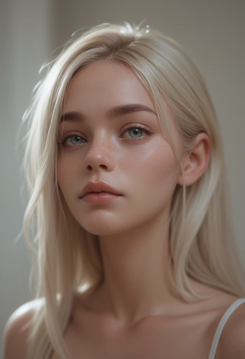 a beautiful similing 12 years old girl. Covered in white slime on her face. realistic image.