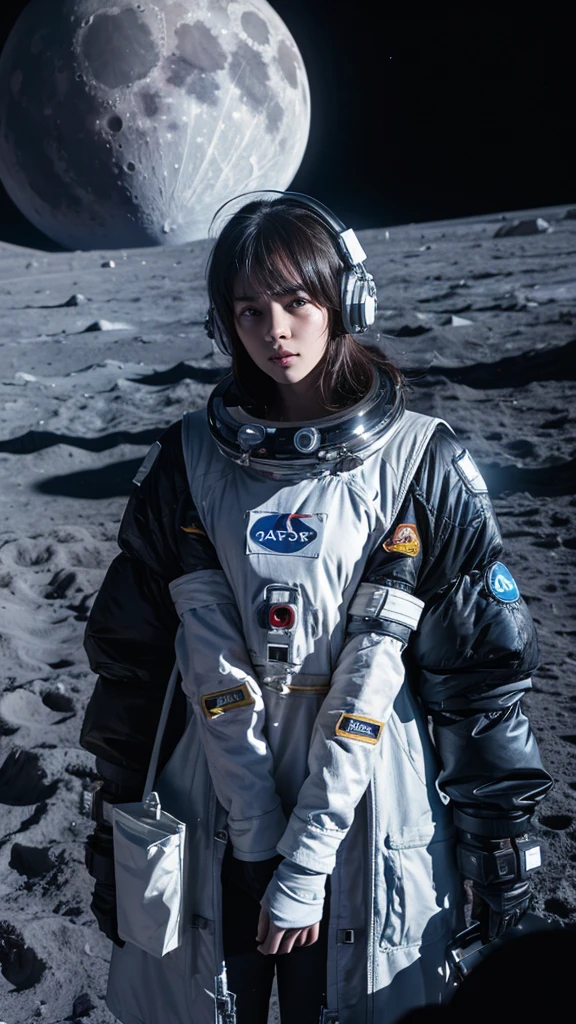 In the vast universe，spacecraft，Moon，real，Science fiction