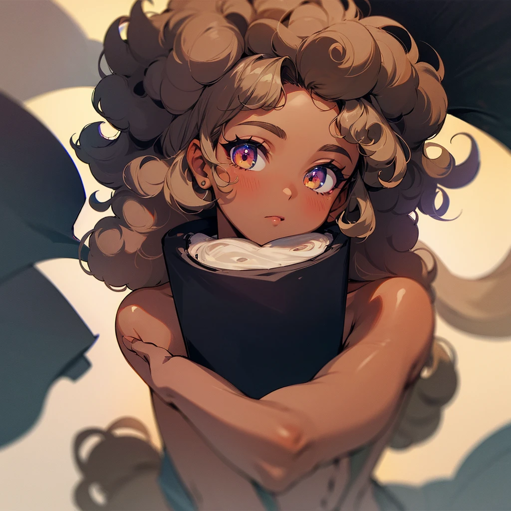 curly hair, darkskin 