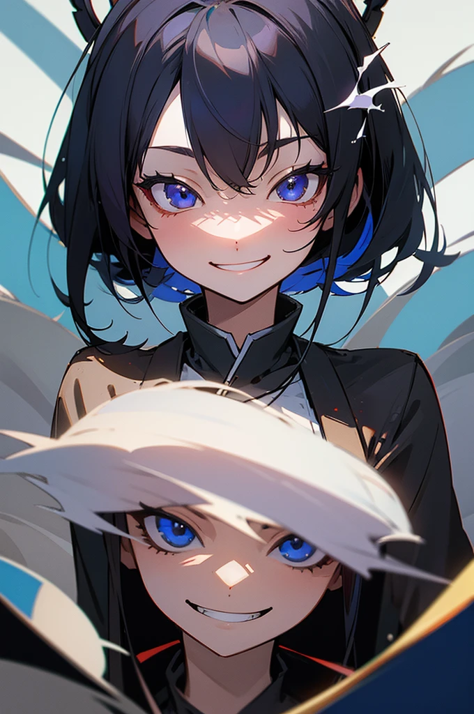 best quality, masterpiece, highres, solo, (kayoko_bluearchive:1.10), evil grin, evil smile, grin, portrait, looking at viewer, 37