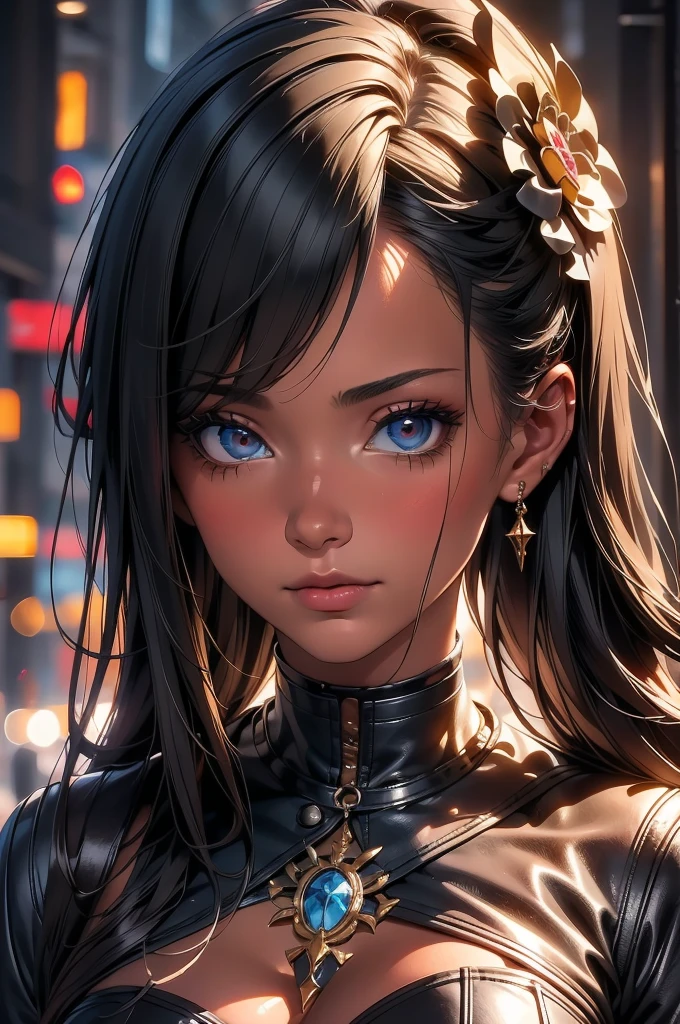 obra de arte, melhor qualidade, Ultra-detalhado, ilustração,, 1 medieval leather-clad girl, , detailed face, beautiful eyes, beautiful lips, long eyelashes, highly detailed, 4k, 8k, ultra-detailed, portrait, HDR, UHD, studio lighting, ultra-fine painting, sharp focus, physically-based rendering, extreme detail description, professional, vivid colors, bokeh, fantasy, cinematic lighting, dramatic lighting