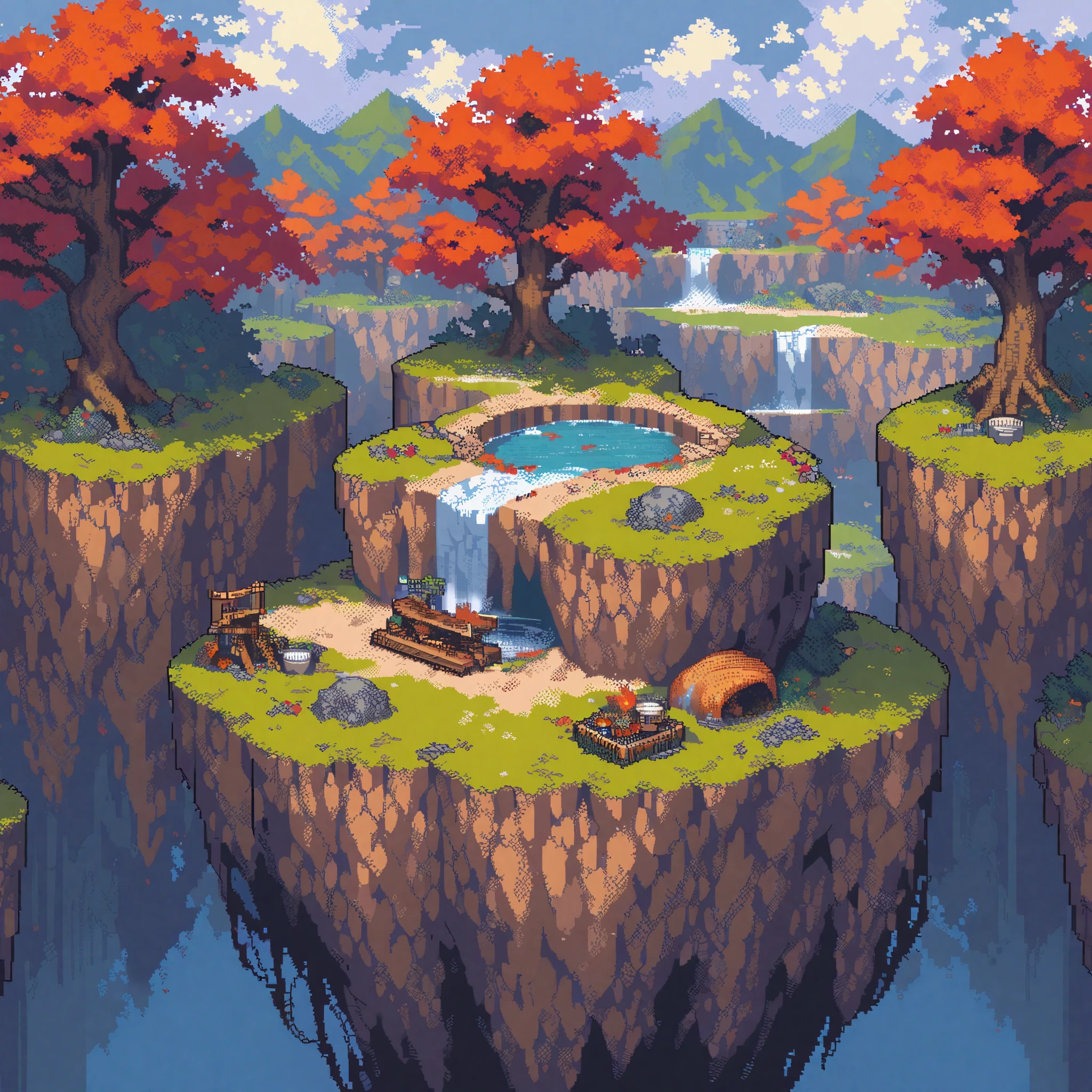 (masterpiece, best quality:1.2), Pixel Art,Land Space,Maple Forest