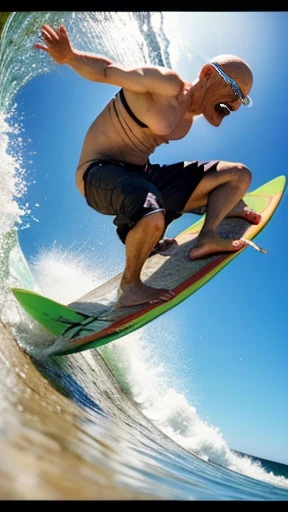 Master Roshi surfing on a turtle shell