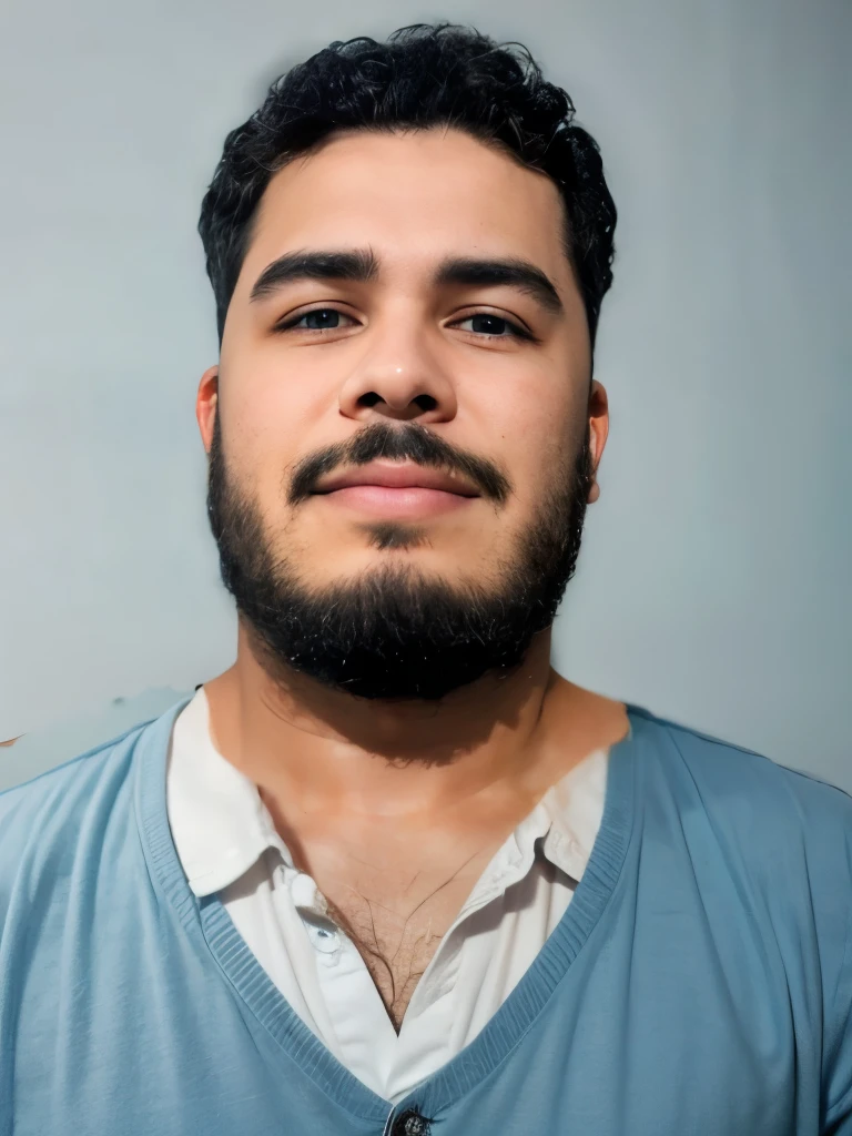 Create a formal realistic light blue shirt with closed buttons