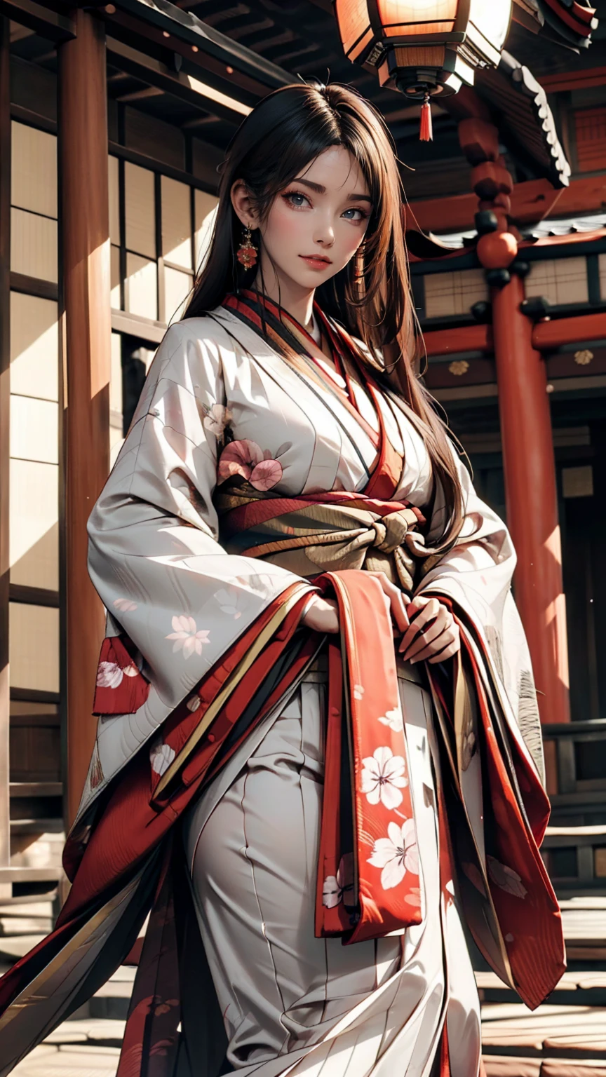 24 year old Japanese woman、Heian nobility、Wear the Twelve-Piece、Lives in a mansion built like a temple in Kyoto、Shiny black hair、Super Long Hair(Long enough to reach the buttocks)、Straight Hair