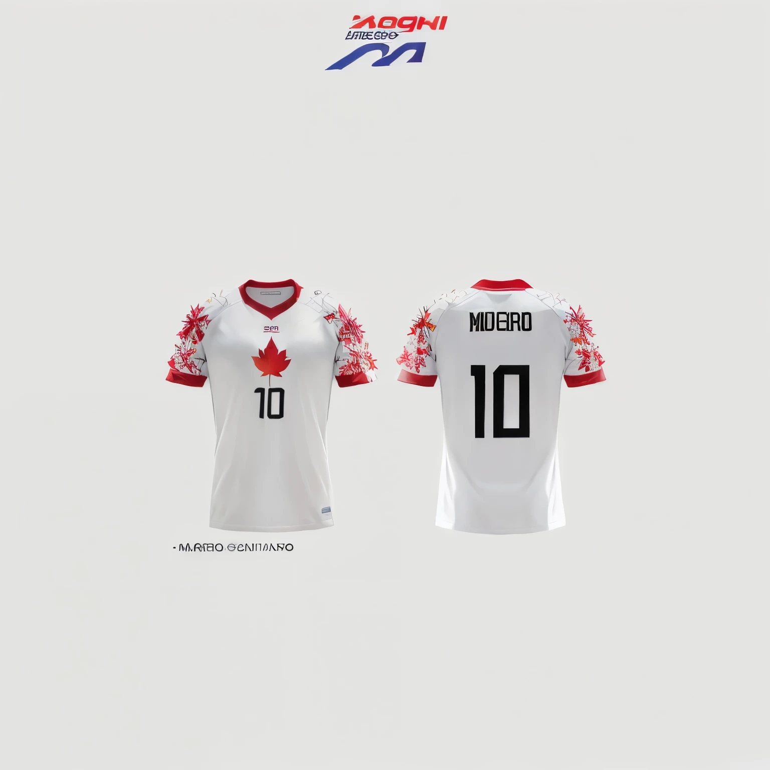 a close up of a football shirt with a number 10 on it, white t-shirt with red Maple Leaf sleeves, inspired by Mirko Rački, adam varga, reddit post, wearing no shirt, regular sized, Roger Magrini, white red, Apulia, inspired by Edo Murtić, inspired by Menez, inspired by Marcello Bacciarelli